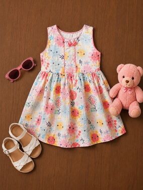 24M VTG Y2K Pastel Weather Print Toddler Sundress